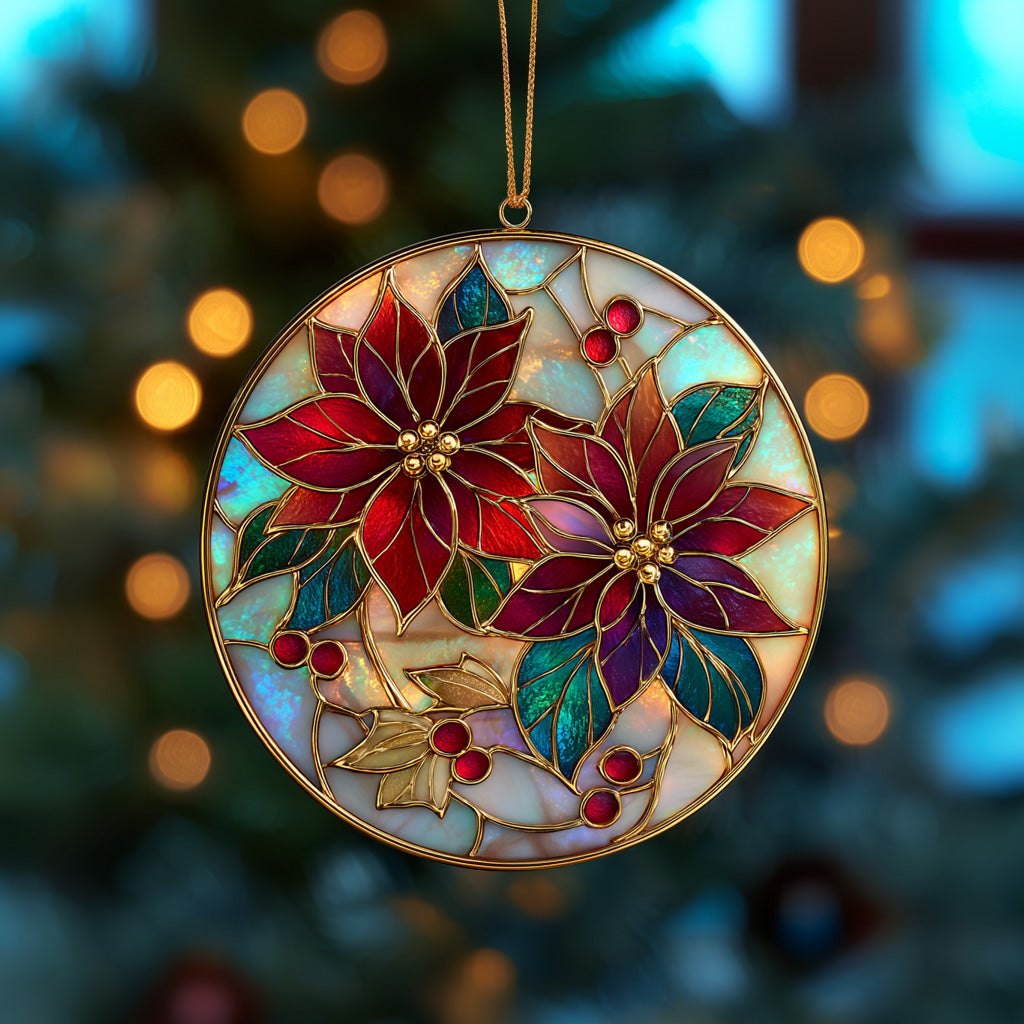 Crimson Winter Star Christmas Ornament