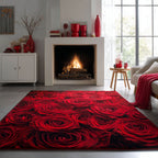 Crimson Bloom area rug in a living room