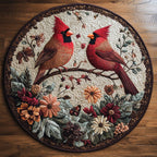 Crimson Cardinal Round Mat Rug - Nature Design | Serene Home Decor