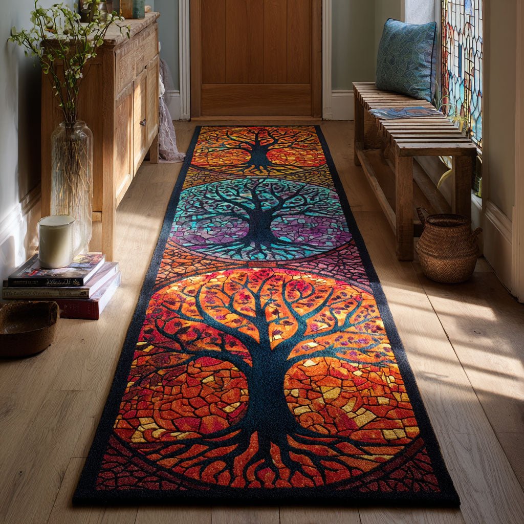 Crimson Dream Tree Runner Carpet Runner Rug - Cute Pet Design | Animal Printed Runner Rug
