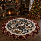 Crimson Express Village Custom Shape Area Rug - Nature Design | Die-Cut Non-Slip Rug - washable non-slip printed rug
