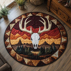 Crimson Mesa Round Mat Rug - Nature Design | Serene Home Decor