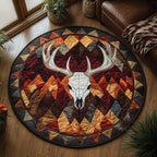 Crimson Mesa Round Mat Rug - washable non-slip printed rug