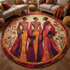 Crimson Queens Round Mat Rug - washable non-slip printed rug