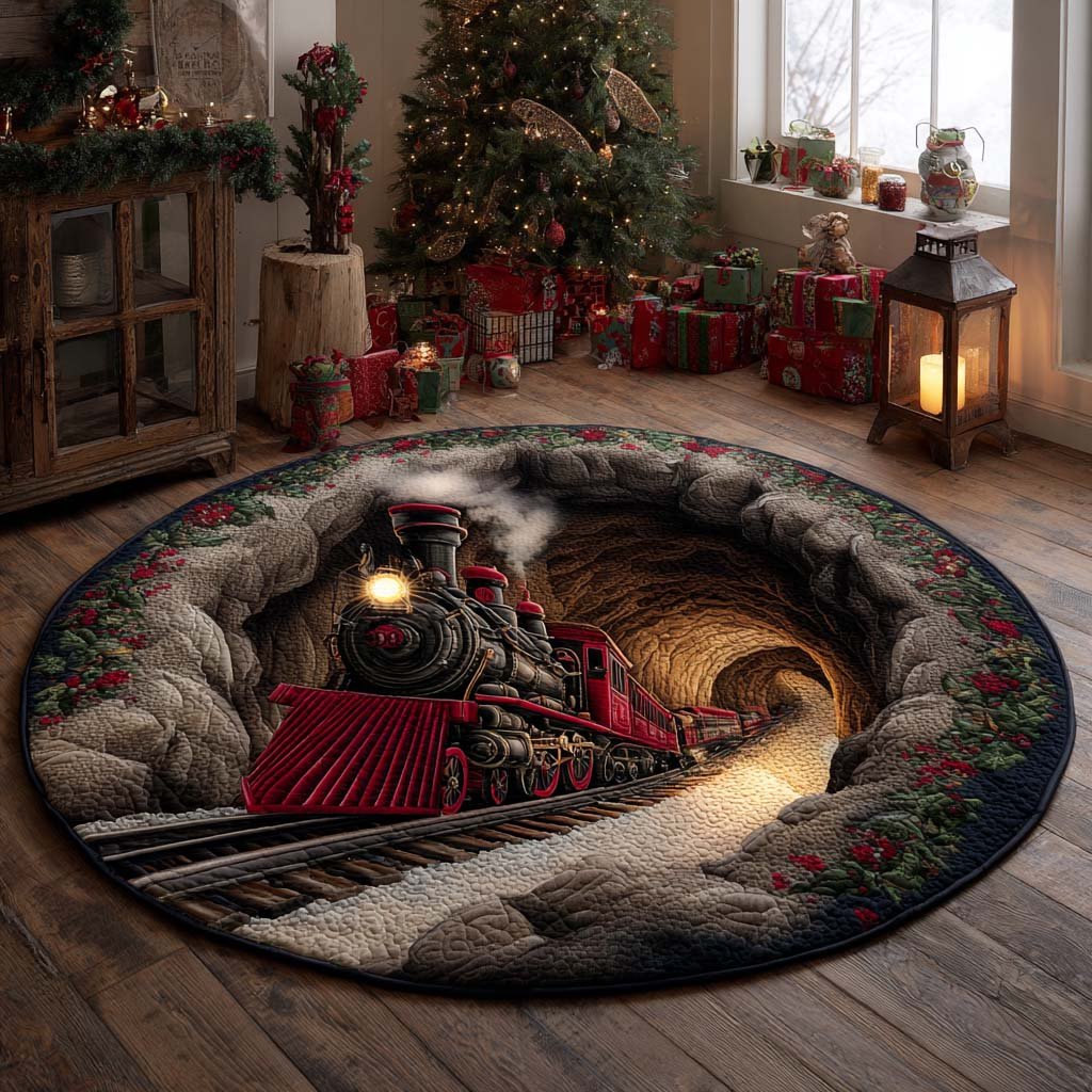 Crimson Steam Miracle Round Mat Rug - washable non-slip printed rug