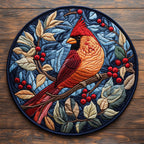 Crimson Wings Round Mat Rug - washable non-slip printed rug
