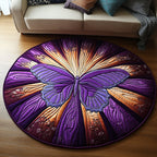 Crimson Wings Round Mat Rug - Nature Design | Serene Home Decor