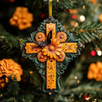 Cross of Flores Christmas Ornament