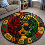 Crowned in Freedom Round Mat Rug - washable non-slip printed rug