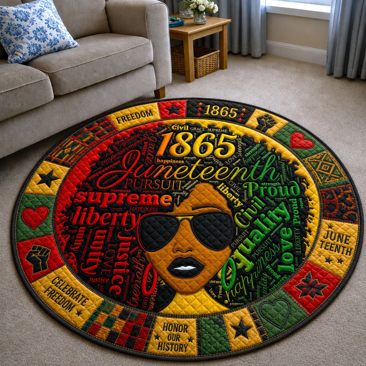 Crowned in Freedom Round Mat Rug - Nature Design | Serene Home Decor