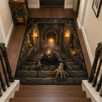 Crypt Ascent area rug in a living room