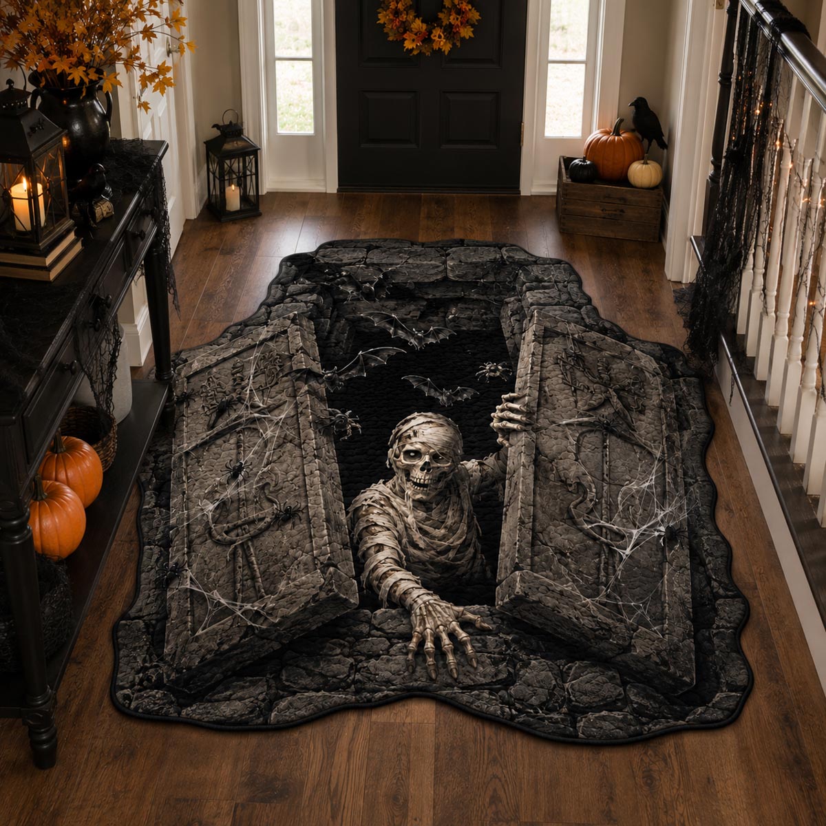 Crypt Awakening Custom Shape Area Rug - Nature Design | Die-Cut Non-Slip Rug - washable non-slip printed rug
