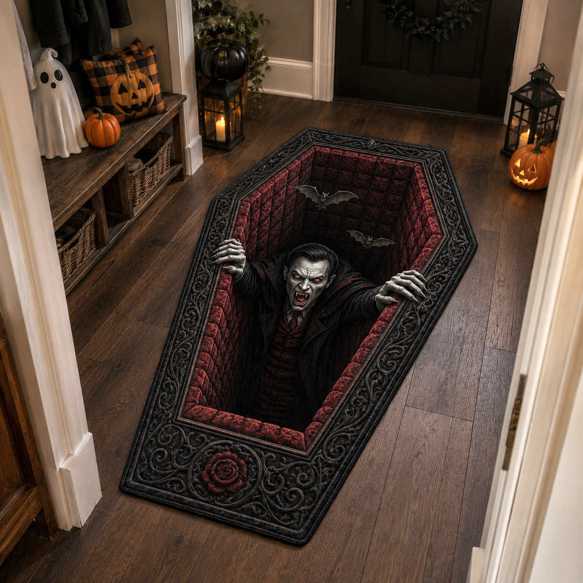 Crypt Awakening Custom Shape Area Rug - Nature Design | Die-Cut Non-Slip Rug - washable non-slip printed rug