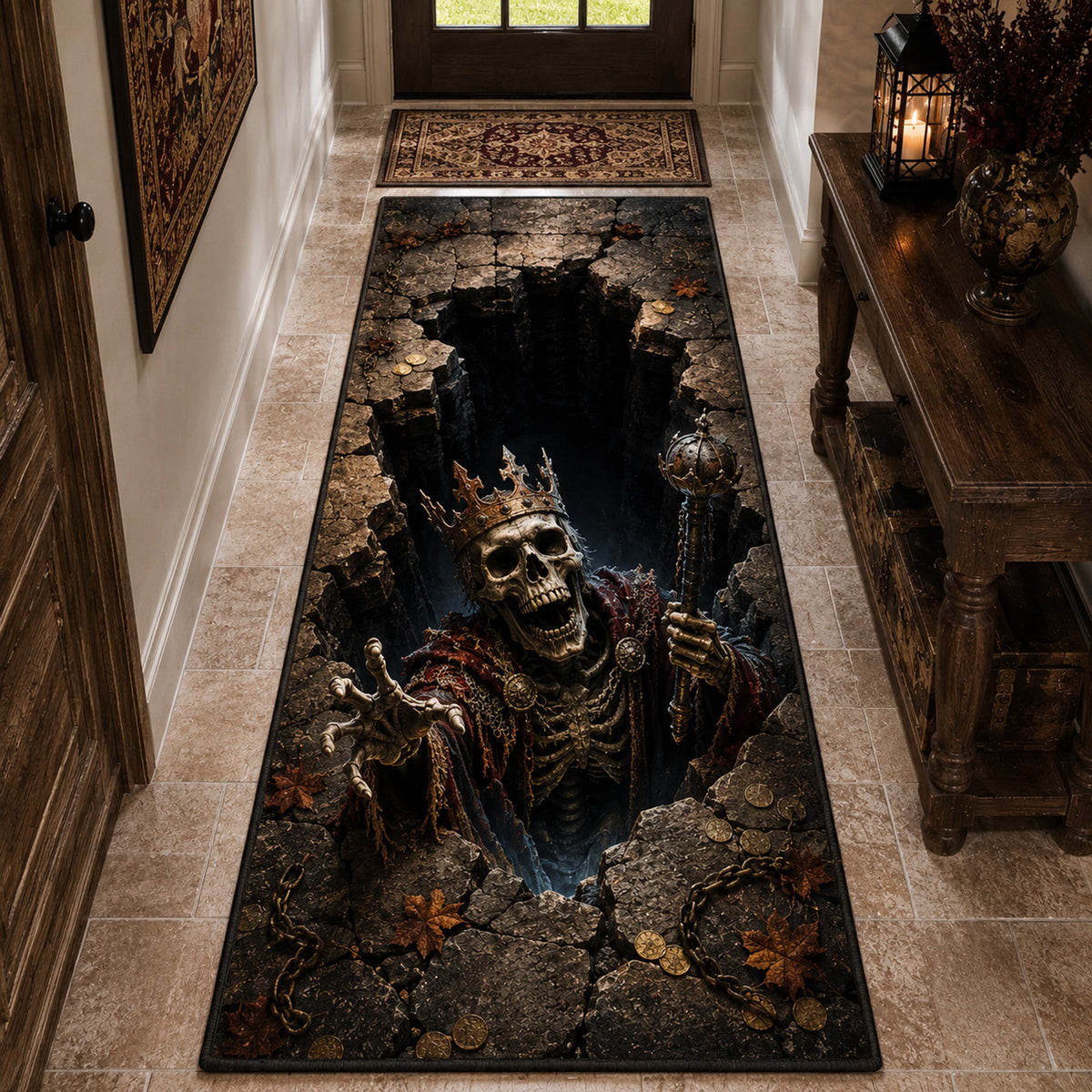 Crypt Below Runner Rug - Nature Design | Serene Runner Rug (Design 1) - washable non-slip printed rug