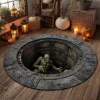 Crypt Dweller Round Mat Rug - washable non-slip printed rug