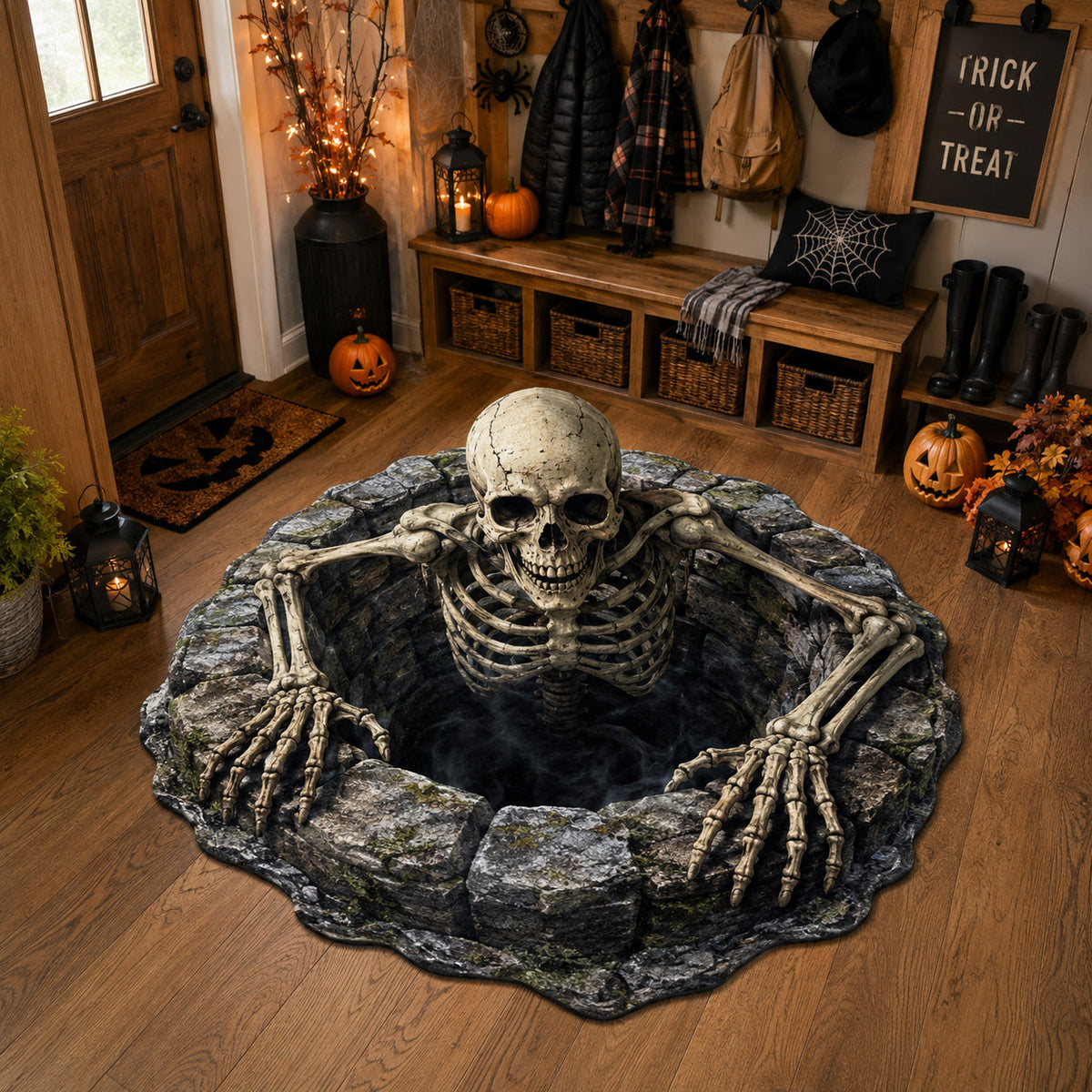 Crypt Escape Custom Shape Area Rug - Nature Design | Die-Cut Non-Slip Rug - washable non-slip printed rug
