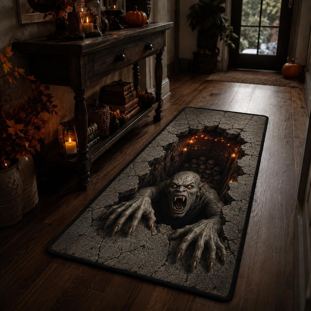 Crypt Horror Runner Carpet Runner Rug - Cute Pet Design | Animal Printed Runner Rug