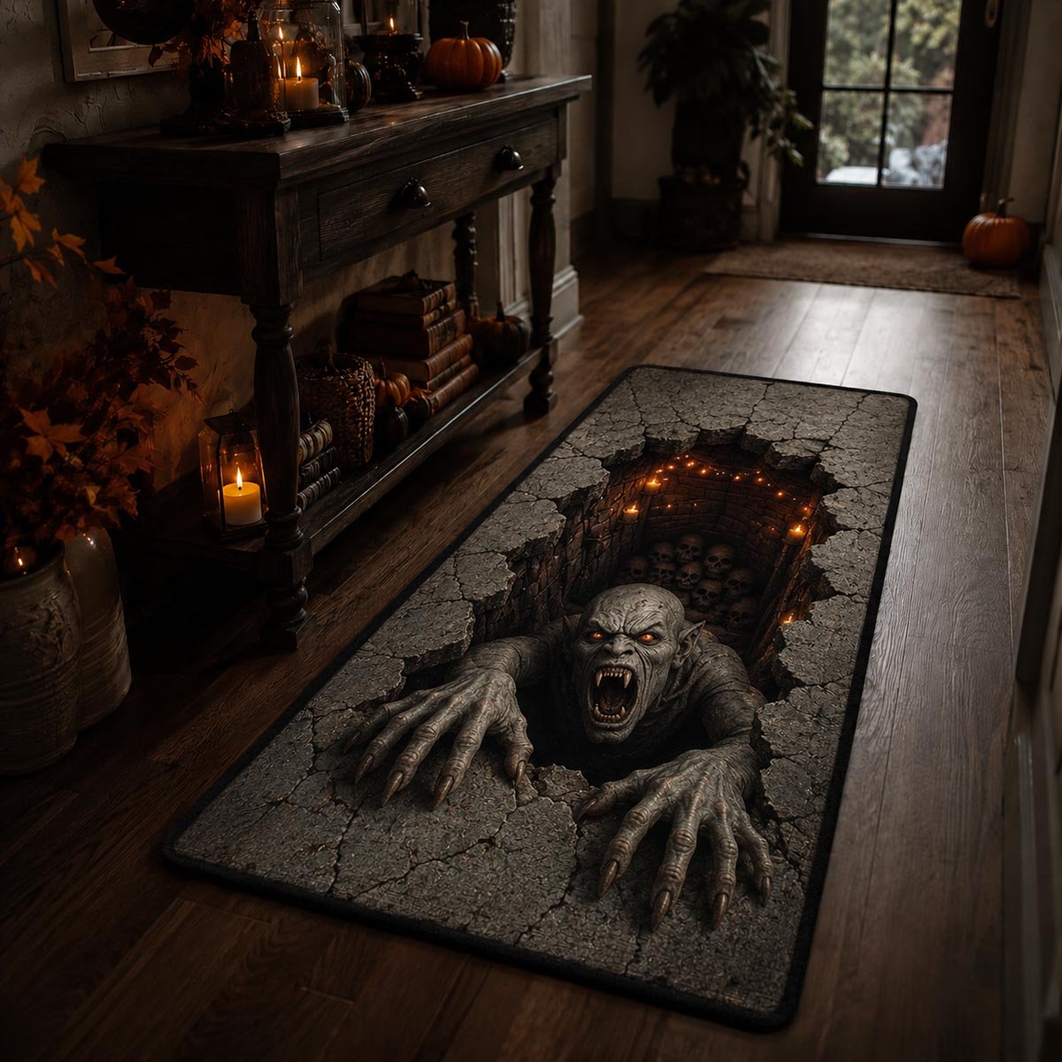 Crypt Horror Runner Carpet Runner Rug - Cute Pet Design | Animal Printed Runner Rug