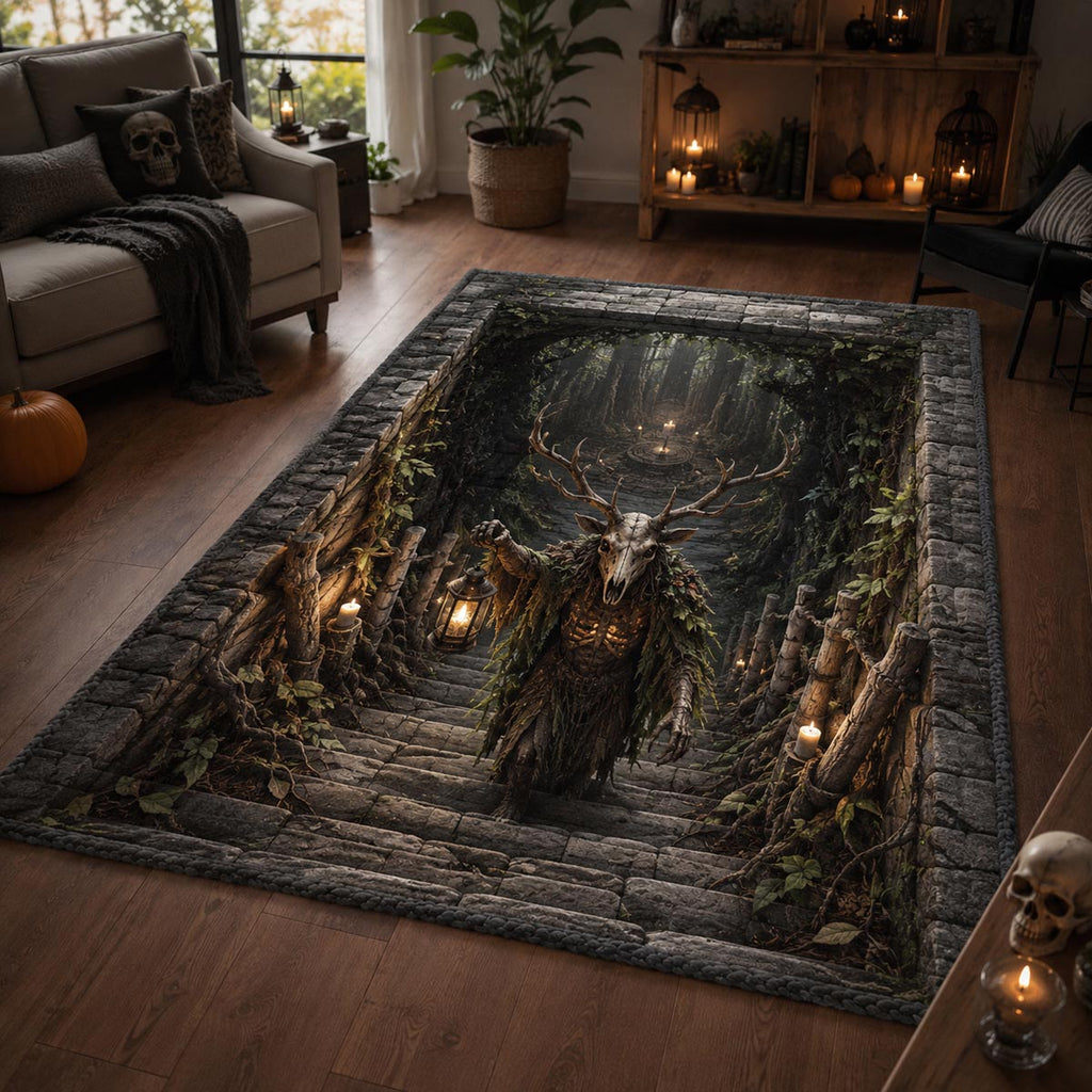 Crypt Keeper area rug in a living room
