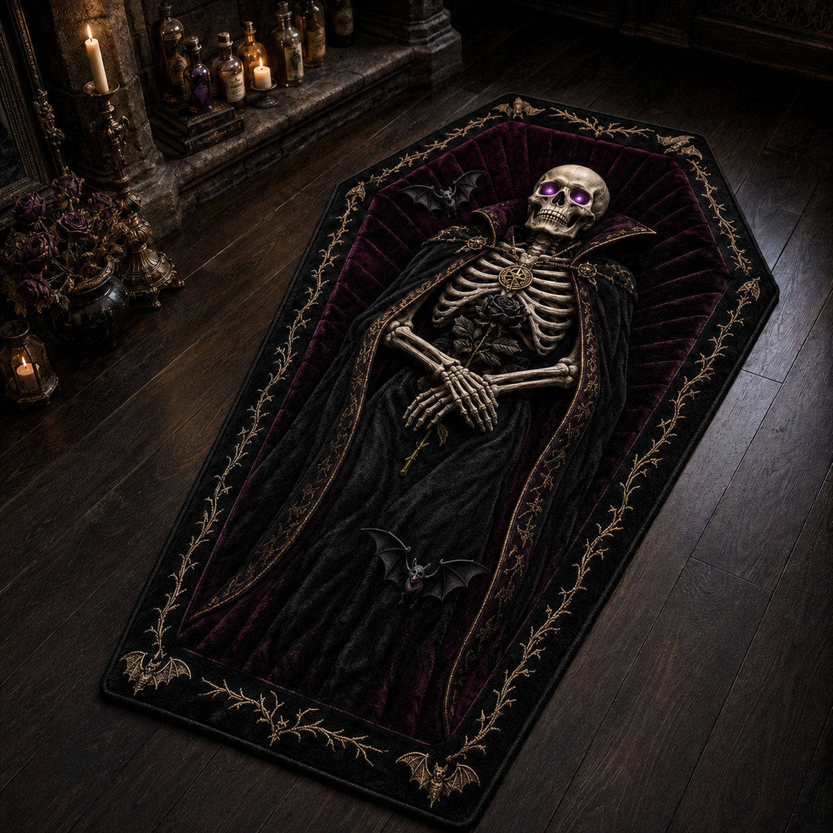 Crypt Keeper Custom Shape Area Rug - Nature Design | Die-Cut Non-Slip Rug - washable non-slip printed rug