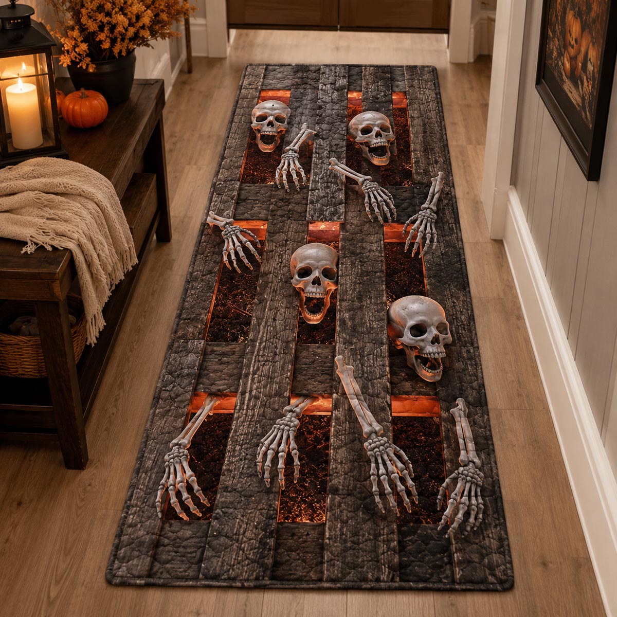 Crypt Parade Runner Rug - Nature Design | Serene Runner Rug (Design 1) - washable non-slip printed rug