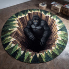 Cryptid Grin Round Mat Rug - washable non-slip printed rug