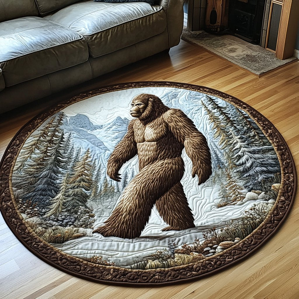 Cryptid Quest Round Mat Rug - washable non-slip printed rug
