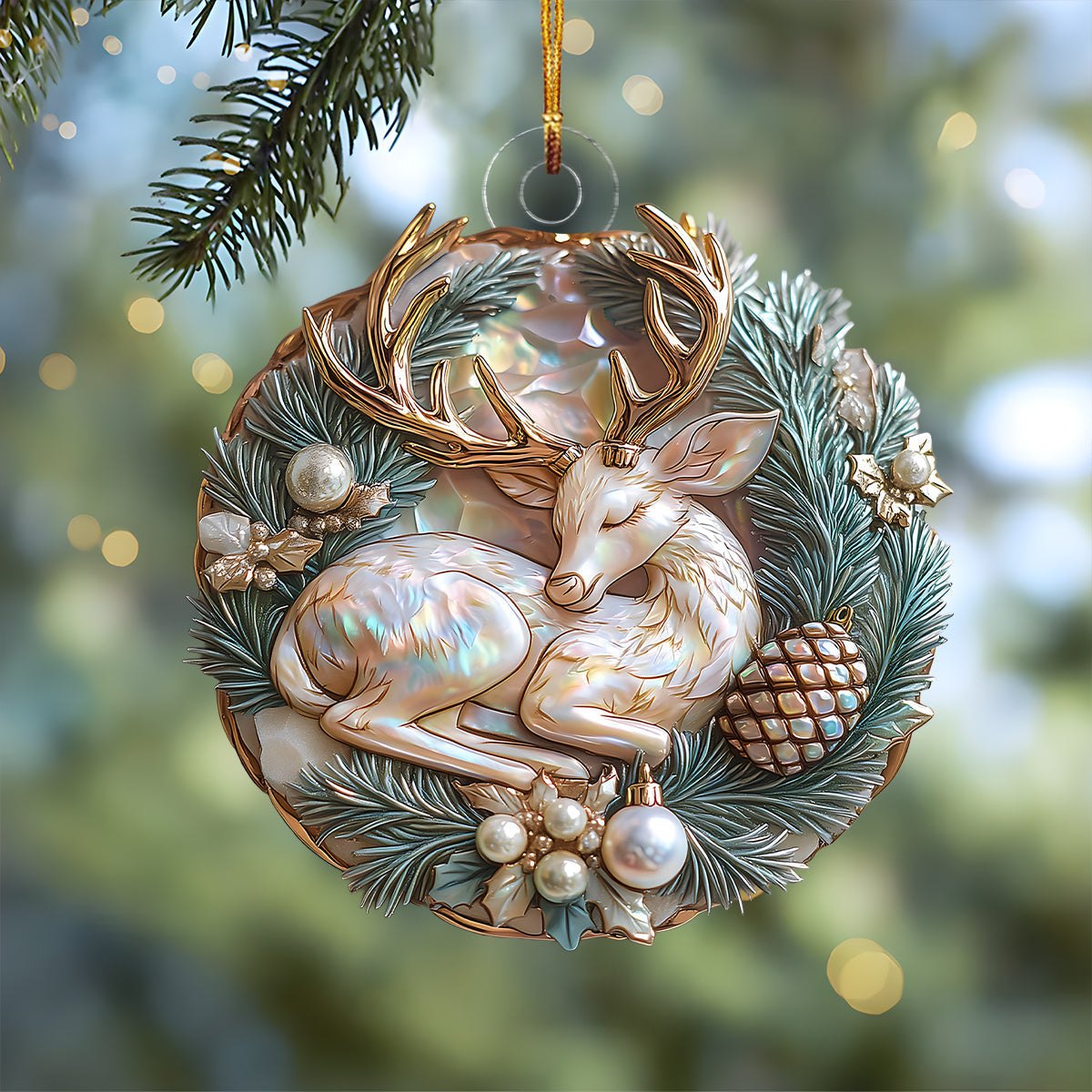 Crystal Antlers Christmas Ornament