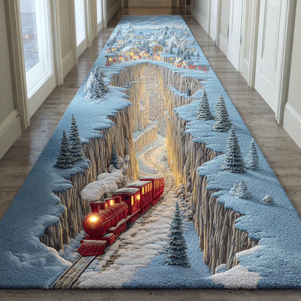 Crystal Snowfield Runner Carpet Runner Rug - Cute Pet Design | Animal Printed Runner Rug