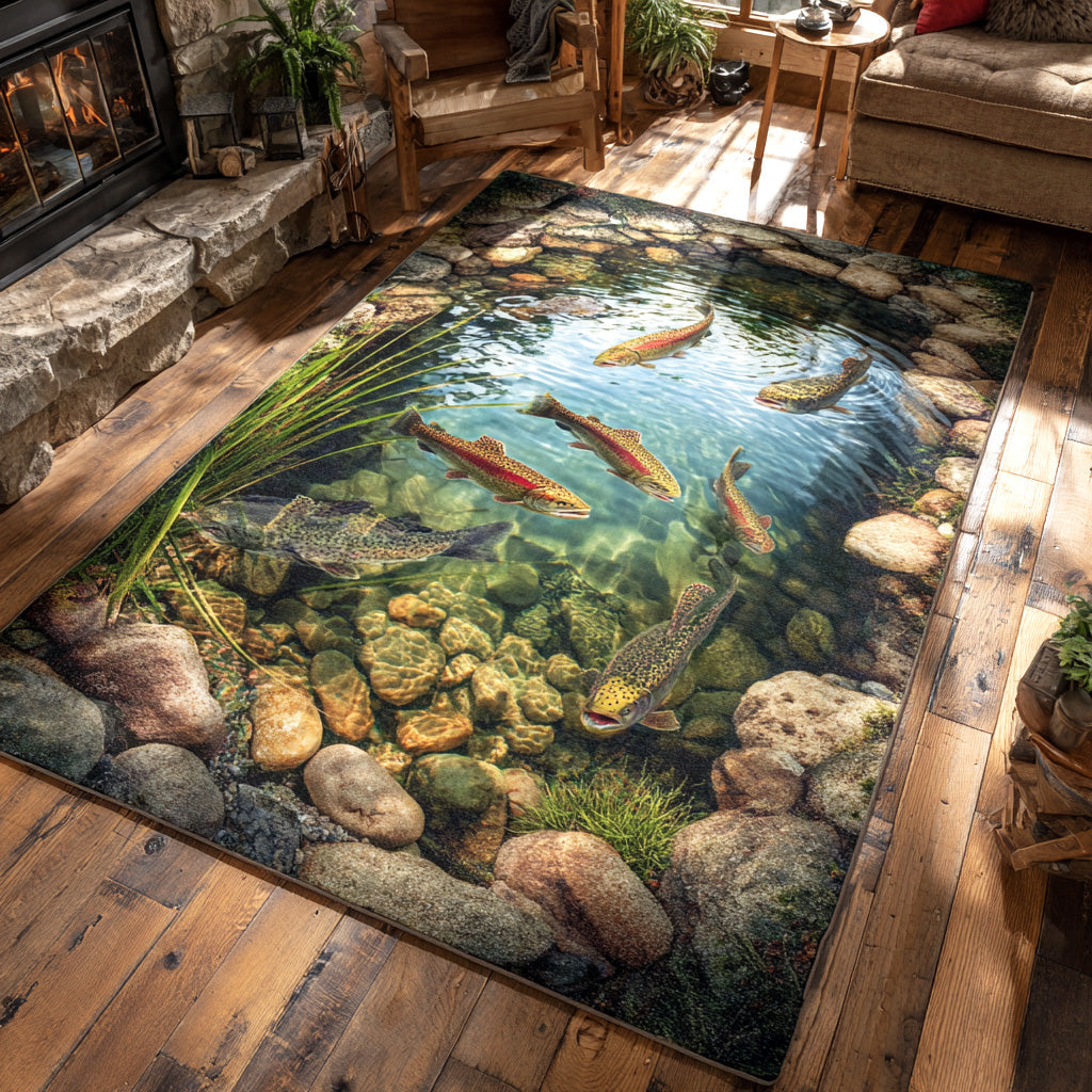 Crystal Trout area rug in a living room