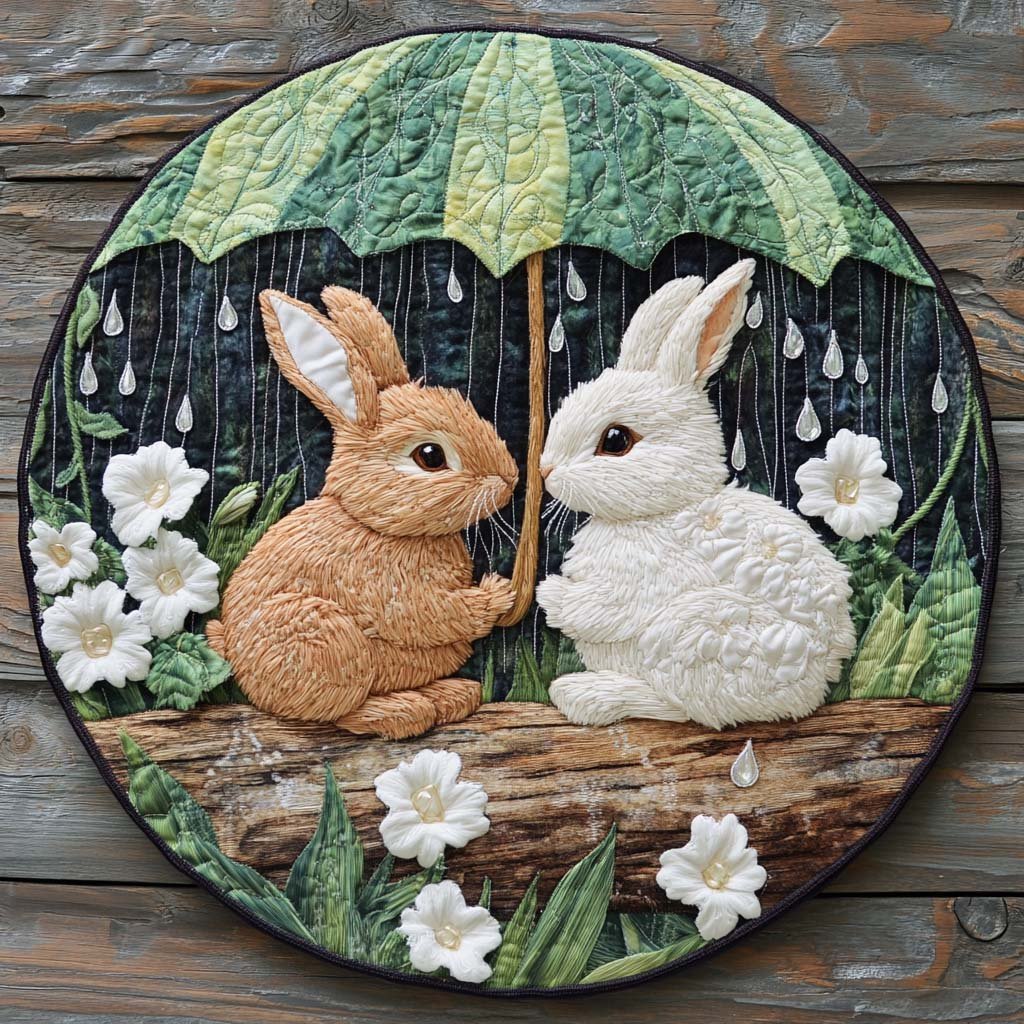 Cuddle Hopper Round Mat Rug - washable non-slip printed rug
