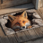 Curious Fox Peek Doormat - Cute Animal Design | Printed Welcome Doormat
