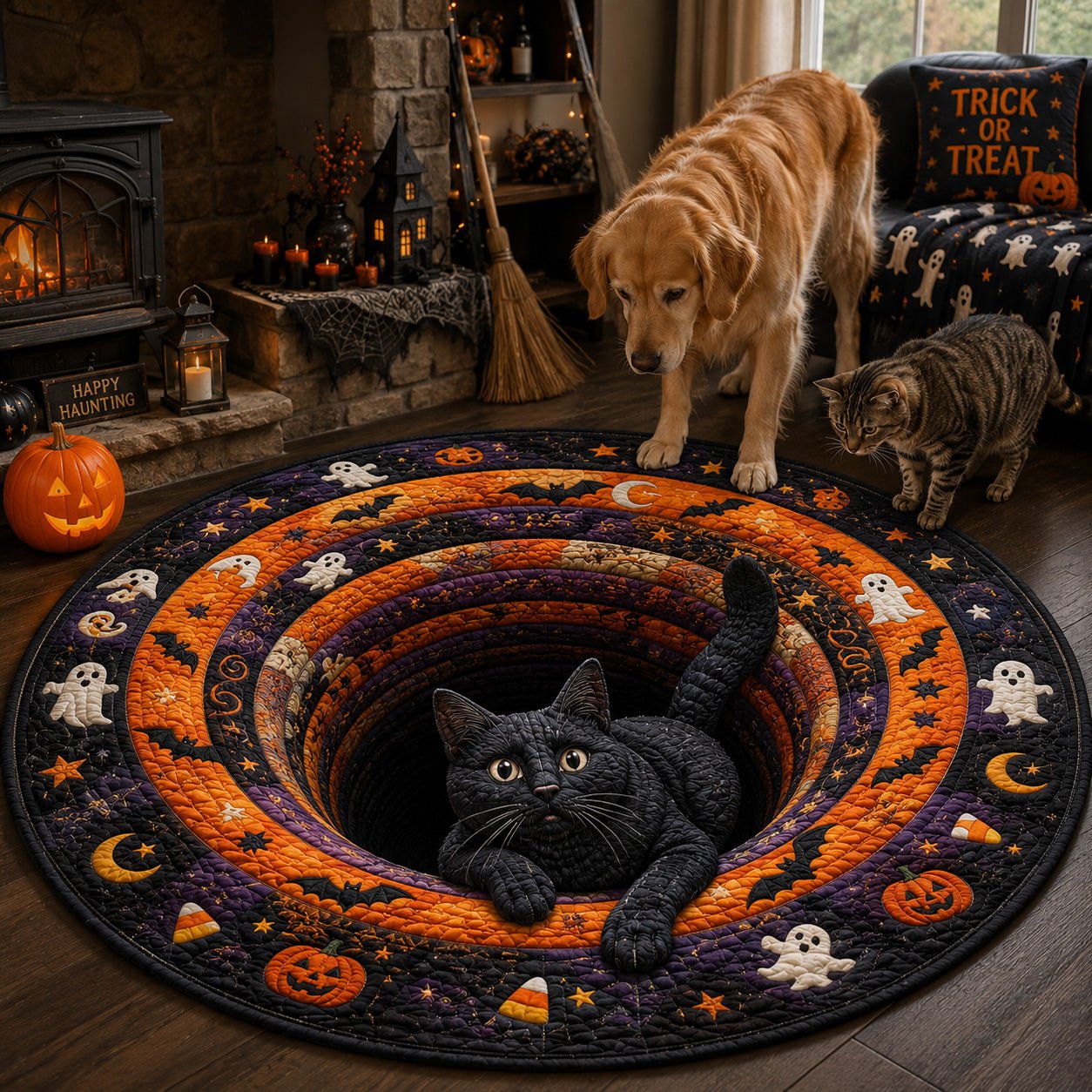 Curious Haunting Round Mat Rug - Nature Design | Serene Home Decor
