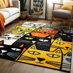 Curious Whiskers area rug in a living room