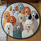 Curly Charm Round Mat Rug - washable non-slip printed rug