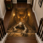 Cursed Stairwell area rug in a living room