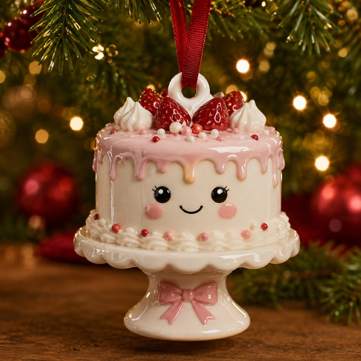 Cute Cake Christmas Ornament