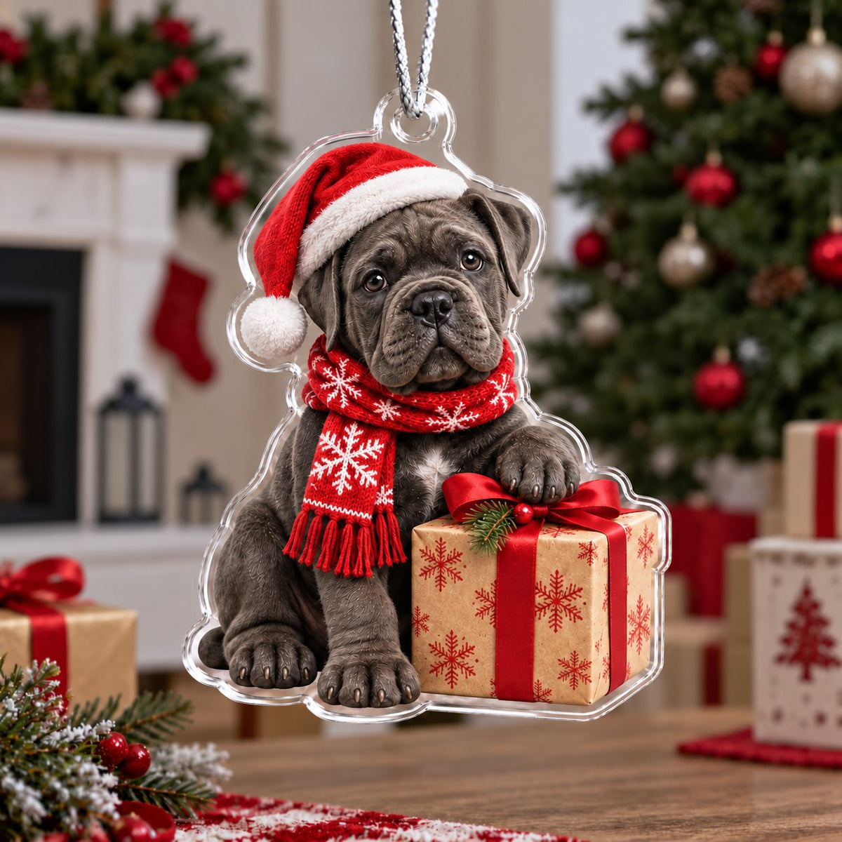 Cute Cane Corso Christmas Ornament