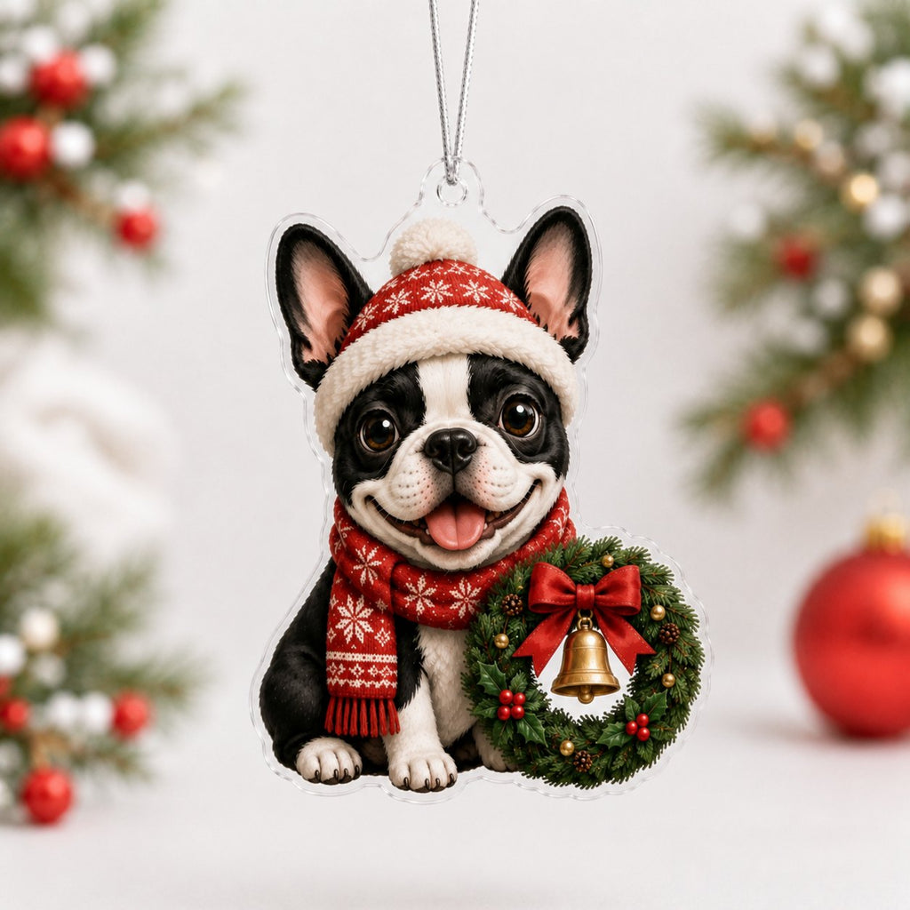Cute French Bulldog Christmas Ornament