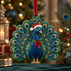 Cute Peacock Christmas Ornament