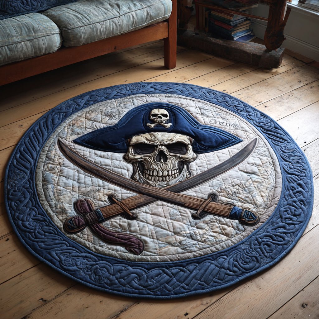 Cutlass Pirate Round Mat Rug - washable non-slip printed rug