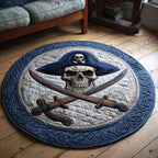 Cutlass Pirate Round Mat Rug - washable non-slip printed rug