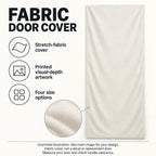 Fabric Door Cover features guide: unprinted illustration; see main image for purchased design