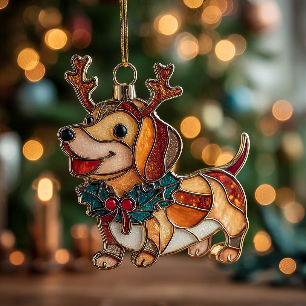 Dachshund Glow Christmas Ornament