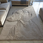Dachshund area rug in a living room
