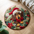 Dachshund Bells Round Mat Rug