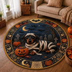 Dachshund Fright Round Mat Rug - Nature Design | Serene Home Decor - washable non-slip printed rug