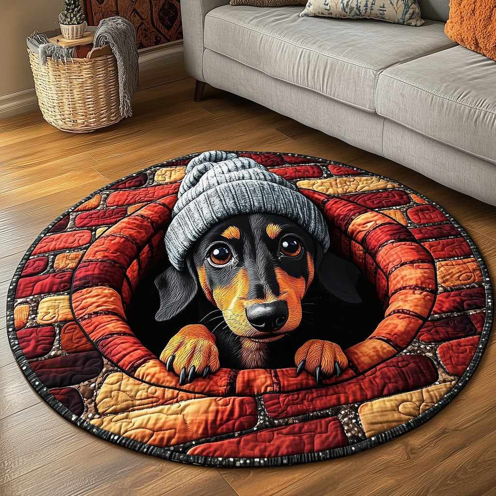 Dachshund Round Mat Rug - Nature Design | Serene Home Decor