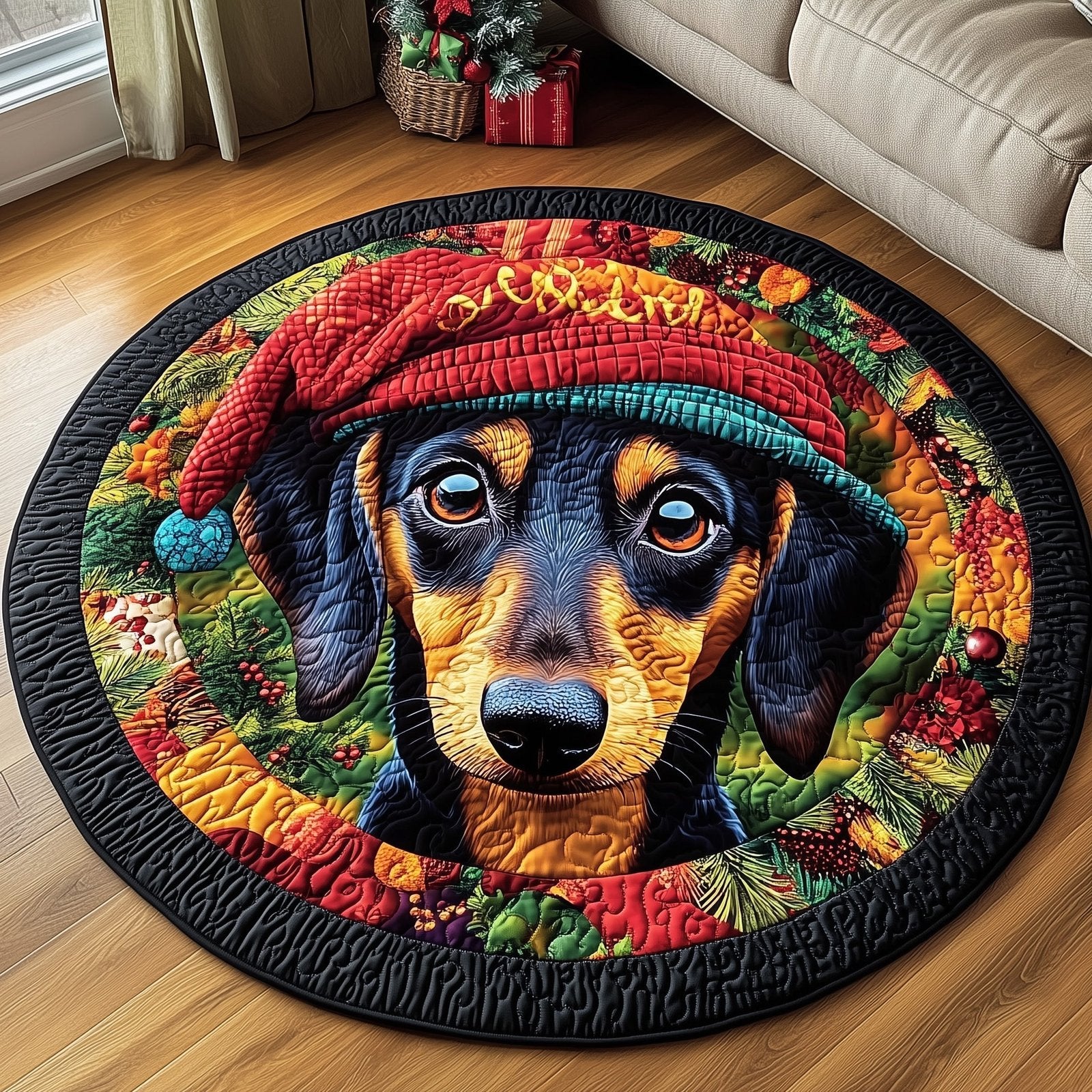 Dachshund Round Mat Rug - Nature Design | Serene Home Decor