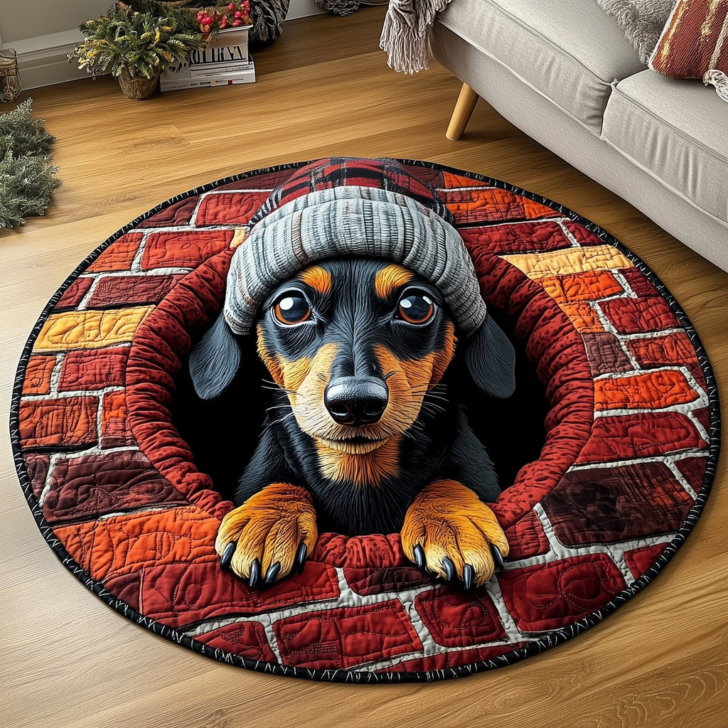 Dachshund Round Mat Rug - Nature Design | Serene Home Decor